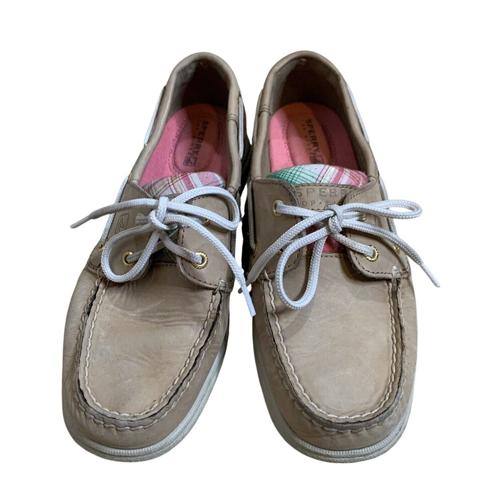 Sperry Top Sider 9772195 Angelfish Women Leather Tan Pink Boat Shoe Size 7M
